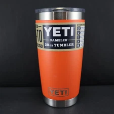 Yeti Rambler 20oz Tumbler w/ Magslider Lid, Papaya Orange, NEW