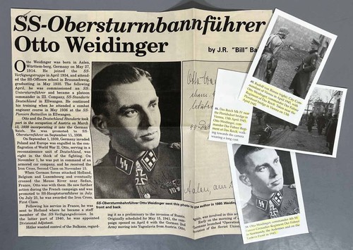 SS-Obersturmbannfuhrer OTTO WEIDINGER: Knight's Cross with Oakleaves and Swords - Imagen 12 de 12
