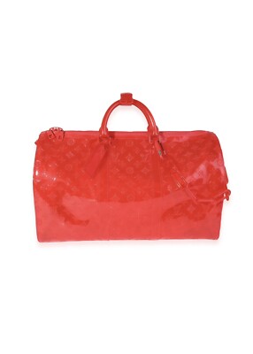 Louis Vuitton x Virgil Abloh Red Monogram PVC Keepall Bandouliére