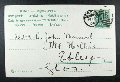 Postkarte Romantisches Edwardianisches Paar; Stroud Duplex 757 1904; Ebley Adresse - Bild 2 von 2