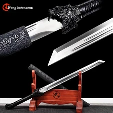 31'' Handmade 1095 Steel Black Dragon Chinese Kungfu Sword Sharp Broadsword Dao刀