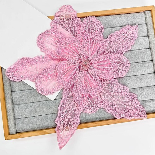 Multi Layer Sequin Large Floral Patches Applique With Beaded DIY Clothes Garment - Picture 23 of 29