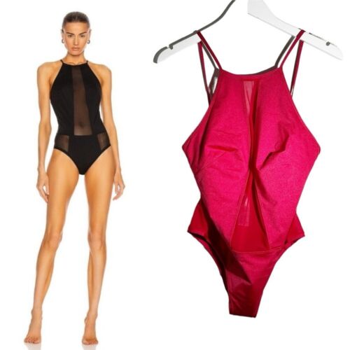 Neuf avec étiquettes maillot de bain Wolford Juventas Beach body monobloc en rouge rubis taille L - Photo 1/9