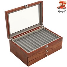 Stifthalterbox F&uuml;ller Sammelbox Holz f&uuml;r Stifte Kugelschreiber Vitrinenhalte 34x