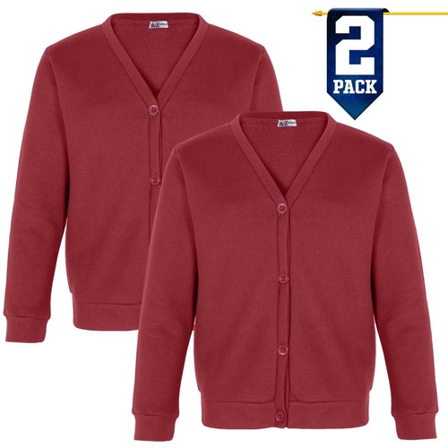 Kids Girls Wine Scouts School Uniform Cardigan Pack Of 2 Fleece Cardigan 3-13 Yr - Picture 4 of 9