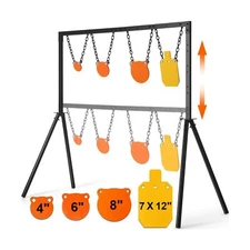 GADFISH Steel Target Stand System, 63 Inch Adjustable Height AR500 Steel Targ...