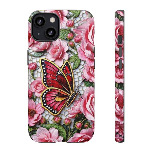 Rose Tough Case Butterfly Mosaic Pink iphone 16 15 14 13 S25 S24 S23 S22 - 第 95/240 張圖片