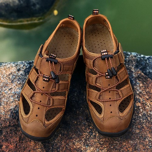 Sandali estivi uomo sandali antiscivolo traspiranti trekking casual scarpe da spiaggia - Foto 10 di 27