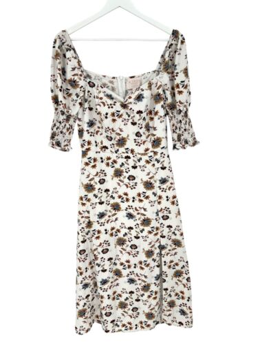 Audrey Parks Francescas Midikleid Blumen gesmokt S/S Cottagecore Größe L