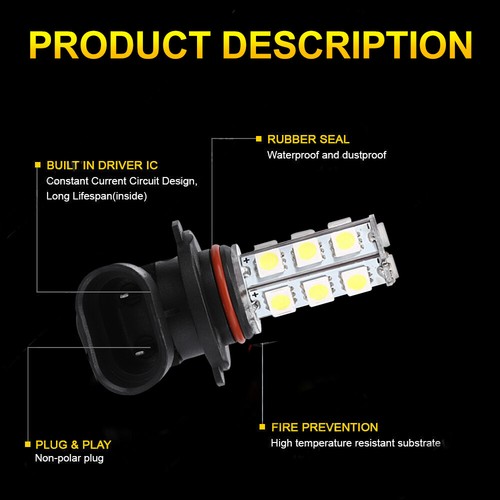 Pair H10 LED Fog Driving Light Bulbs Kit 9005 9145 9140 White 6000K Super Bright - Foto 6 di 14