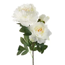 Enova Floral 28" Peony Flower Stem with 3 Large Flower Heads For Home Wedding