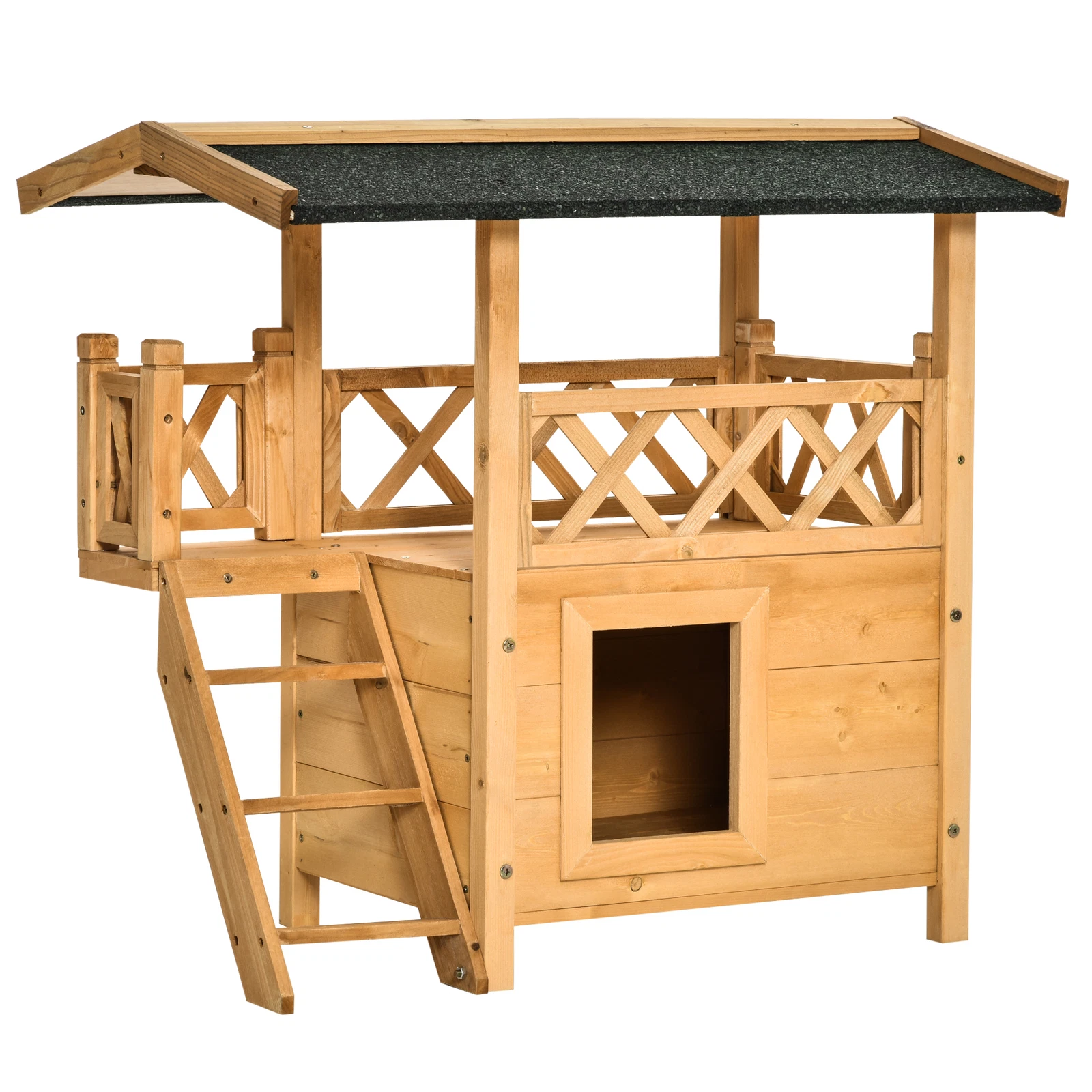 PawHut Cat House Puppy Pet Home Outdoor Garden Roof Shelter Wooden Waterproof
Opens in a new window 