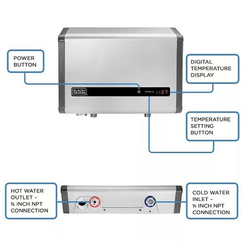 BLACK+DECKER CANADA 27 kW Digital Electric Tankless Water Heater 240V - Picture 5 of 14