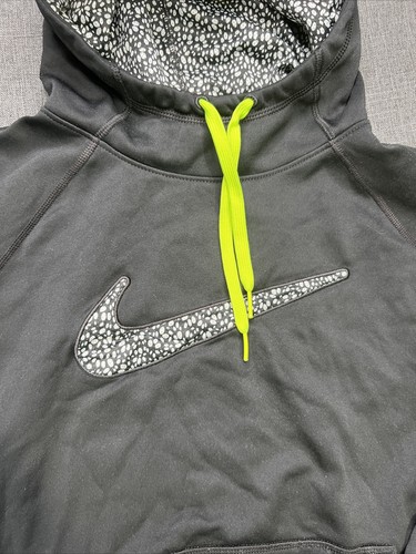 Nike Long Sleeve Hoodie Sweater Girls Size Medium Therma-Fit Black Swoosh Logo - Picture 2 of 10