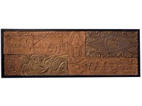 Wandbild Ukir 124X44 Teakholz Schnitzerei Wand Deko Natur Holz Bild Holzbild
