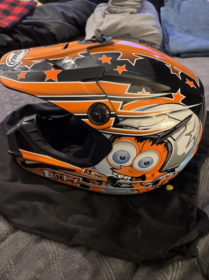 GMAX Youth Small Helmet Superstar Orange, GM46.2 Superstar DOT Approved. — 第 2/4 张图片