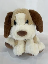 American Greetings Dog Plush tan brown cream spotted puppy blue bandana 8”