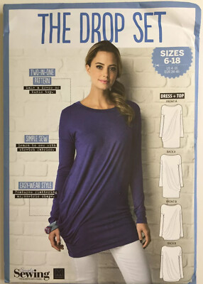 Simply Sewing Drop Set T-Shirt Tunika Kleid locker leicht Damen neu ungeschnittenes Muster