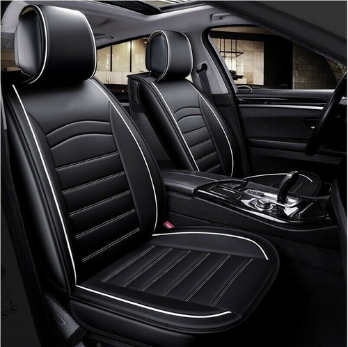 Nero Bianco Ecopelle Set Completo Coprisedili Morbido per Audi A4 A6 A8 Q7 Q5 - Imagen 3 de 9