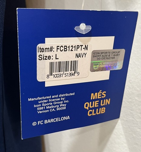 FC Barcelona 1899 Navy Training Jersey Poly Shirt Size Large NWT - Picture 9 of 9