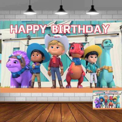 Dino Ranch Birthday Decorations Party Supplies Backdrop Banner Vinyl 5x3ft