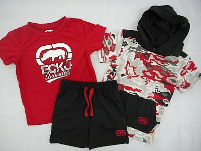 Toddler/Boys Ecko Unltd. $48-$52 Hooded S.S. Shirt, T-Shirt & Shorts Sz 2T - 4