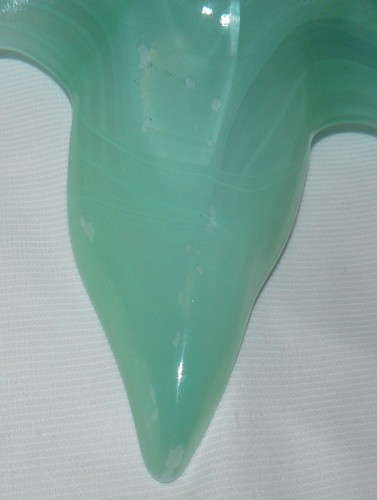 Glass Star Shaped Candy Dish 14x14" Figural Green & White Marble Swirl - Picture 4 of 5