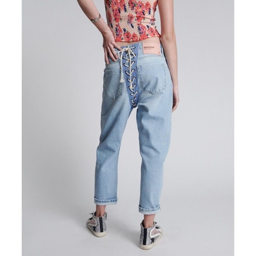 nwt 28 / 6 Womens One Teaspoon Relaxed Fit Laced Bandit Jeans Lace Up Best Blue - Picture 3 of 11