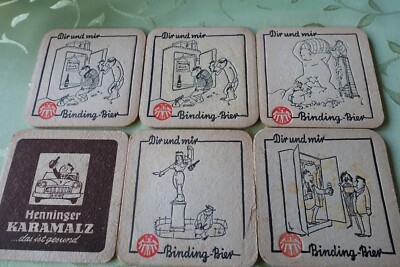 6 Binding und Henninger Bierdeckel