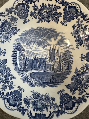 HARD TO FIND: Enoch Wedgwood ROYAL HOMES OF BRITAIN BLUE 8.5" ROUND SERVING BOWL - 第 18/18 張圖片