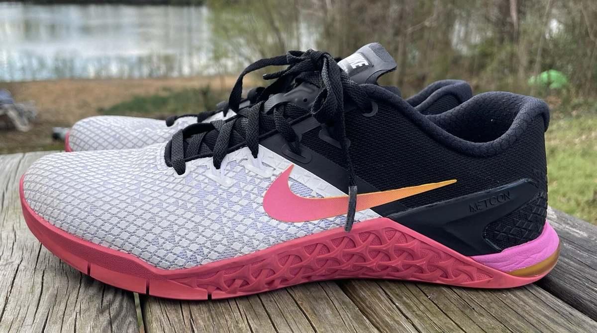 Nike Metcon Womens Size 8.5 White Black Pink Athletic Training | eBay