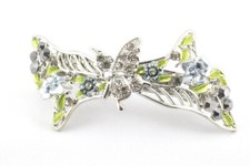 Smokey Splendid Butterfly Austrian Crystal Hair Barrette Clip