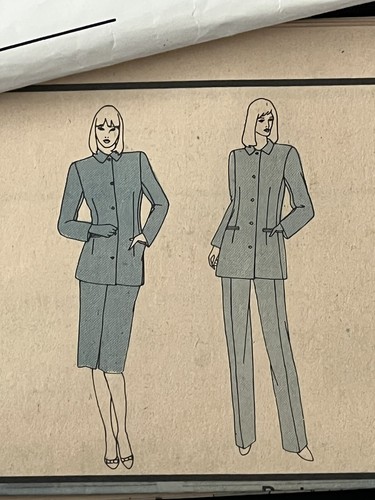 Tuta Vogue modello 2594 Calvin Klein 8 giacca anni 80 gonna pantaloni vintage spalline - Foto 8 di 8