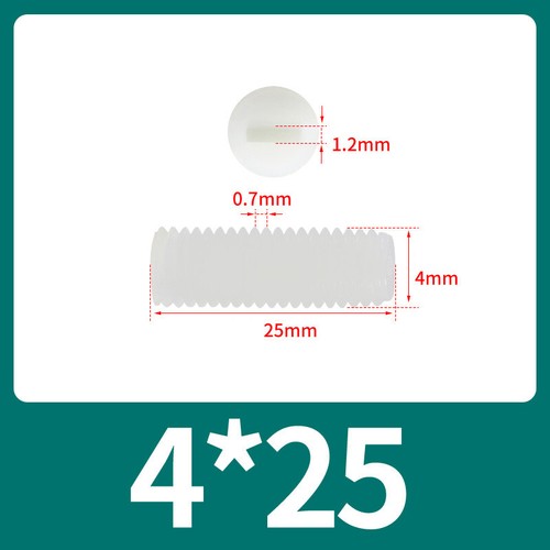 White Nylon Grub Screws Slotted Set Screw Metric M3 M4 M5 M6 M8 M10 M12 - Picture 24 of 73
