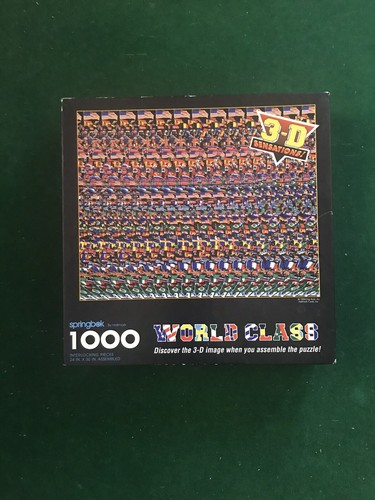 Springbok Jigsaw Puzzle WORLD CLASS 3D 1000 Piece Hallmark COMPLETE Soccer 1994 - 第 1/8 張圖片