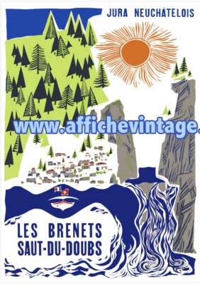 affiche poster  les brenets saut du doubs