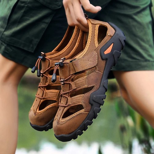 Sandali estivi uomo sandali antiscivolo traspiranti trekking casual scarpe da spiaggia - Foto 11 di 27