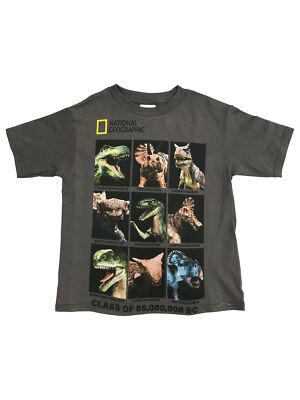 National Geographic Boys Gray Short Sleeved Dinosaur Tee