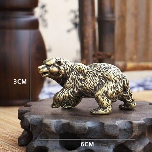 Solid Brass Bear Figurine Statue Animal Figurines Toys House Desktop Decoration - Picture 5 of 5