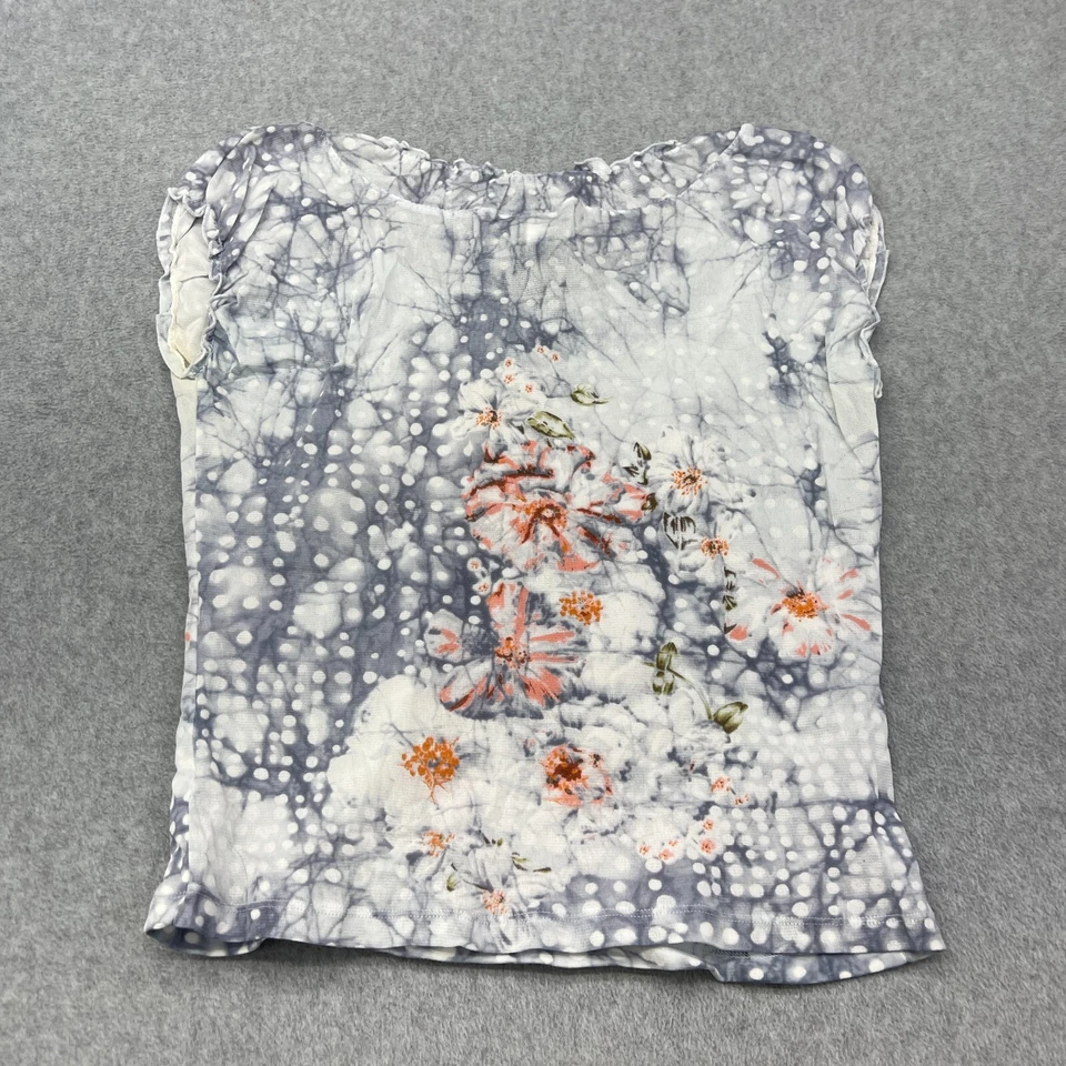 Camisa Kenneth Cole para mujer grande floral manga corta elástica Y2K años 90 lunares Foto 2 de 4