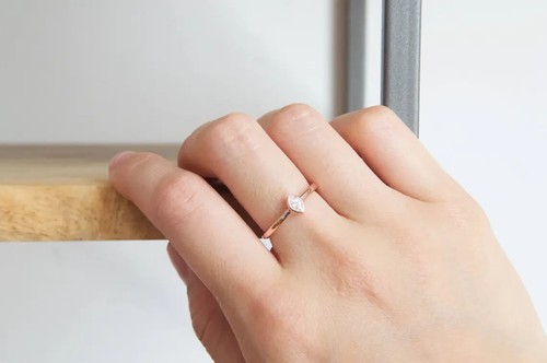 0.80 Ct Marquise Cut Moissanite Solitaire Engagement Ring 14K Rose Gold Plated - Picture 4 of 8