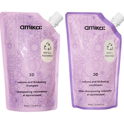 Amika 3D Volume & Thickening Shampoo & Conditioner 500ml