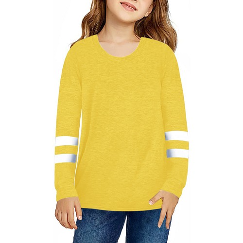 Kids Girl Casual Tunic Tops Round Neck Long Sleeve Pullover Casual Loose T-Shirt - Picture 18 of 18
