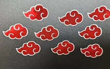 10 Pack Akatsuki Holo Foil Symbol Naruto Sticker Vinyl Decal Windows Waterproof!