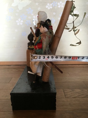 2 SAMURAI Japanese Monk BENKEI & USHI WAKAMARU YOROI Armor Doll Antique NINGYO - Picture 9 of 12