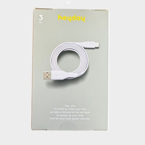NEW heyday 3' USB-C to USB-A Flat Cable - Soft Purple - Photo 4 sur 7