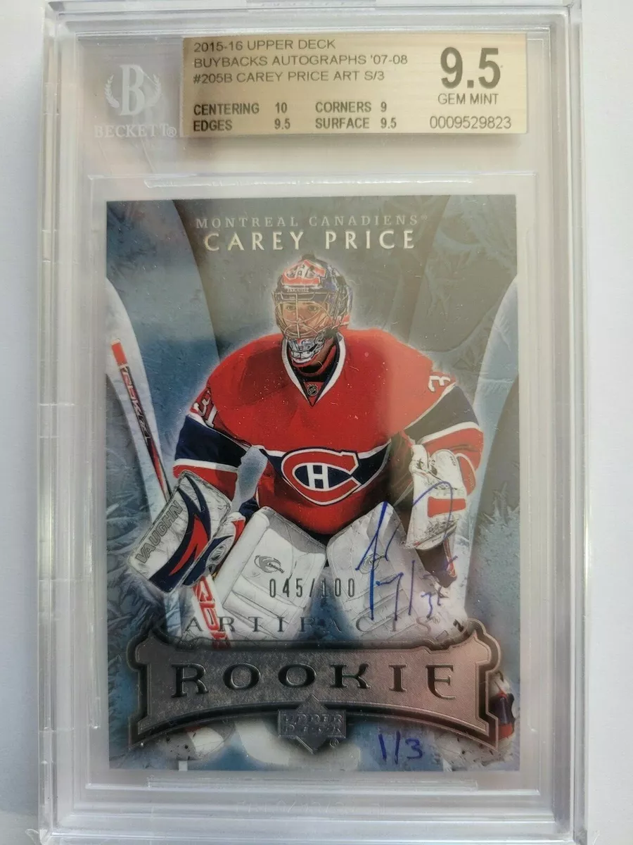Carey Price 2007-08 Artifacts Silver 45/100 AUTO BUYBACK 1/3 ROOKIE Hockey Card