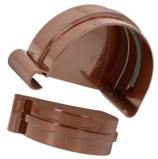 Terminale grondaia tappo destro 125 mm marrone semicircolare terminale grondaia