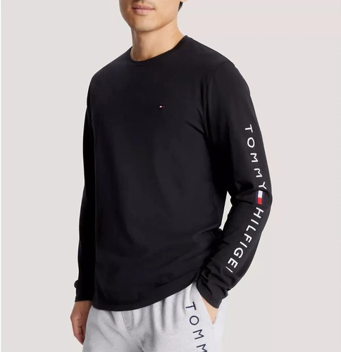 NWT Tommy Hilfiger Mens Flag Logo All Cotton Regular Fit Long Sleeve T-Shirt Tee - Picture 10 of 37