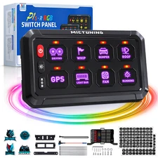RGB 8 Gang Switch Panel On-Off LED Circuit Control For Jeep Can Am UTV ATV SXS